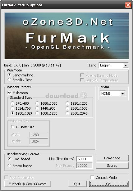 Geeks3D FurMark 1.35 free instal